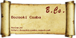 Bozsoki Csaba névjegykártya